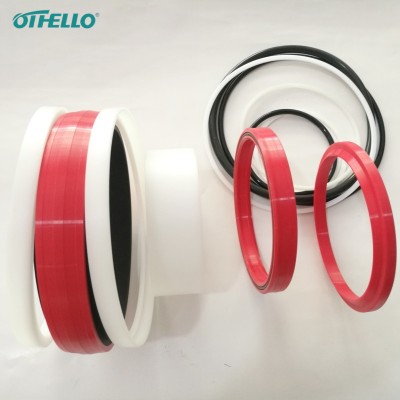 Hydraulic seal kit for hydraulic cylinder piston and rod